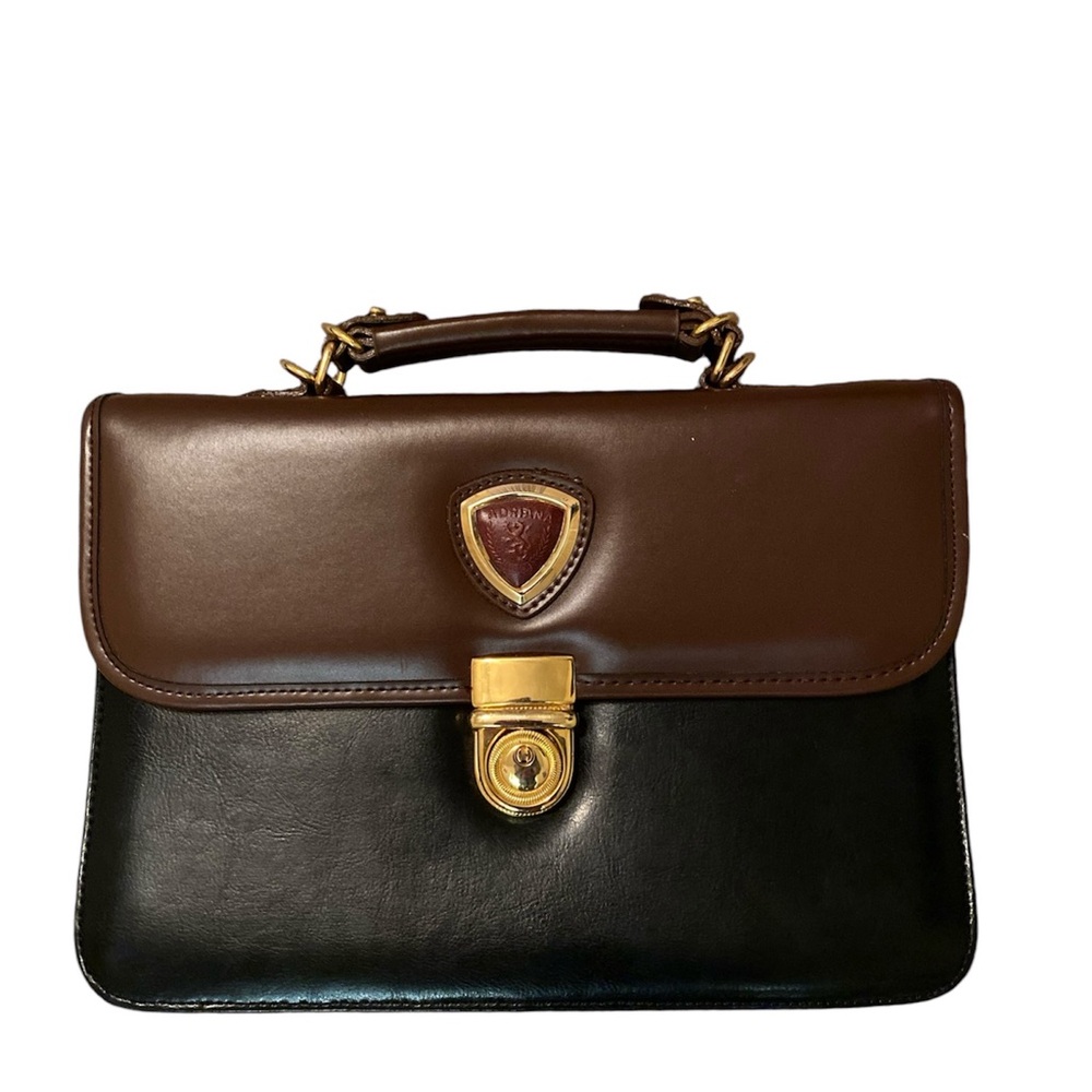 Adriana Vintage Two-Tone Leather Envelope Portfolio Handbag